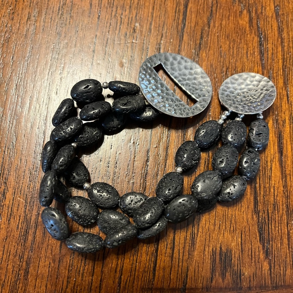 Black Lava Bead Bracelet